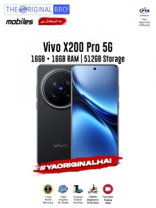 Vivo X200 Pro 5G - 16GB RAM - 512GB Storage - PTA Approved - 1 Year Warranty - Grey - The Original Bro Mobiles - TOB40